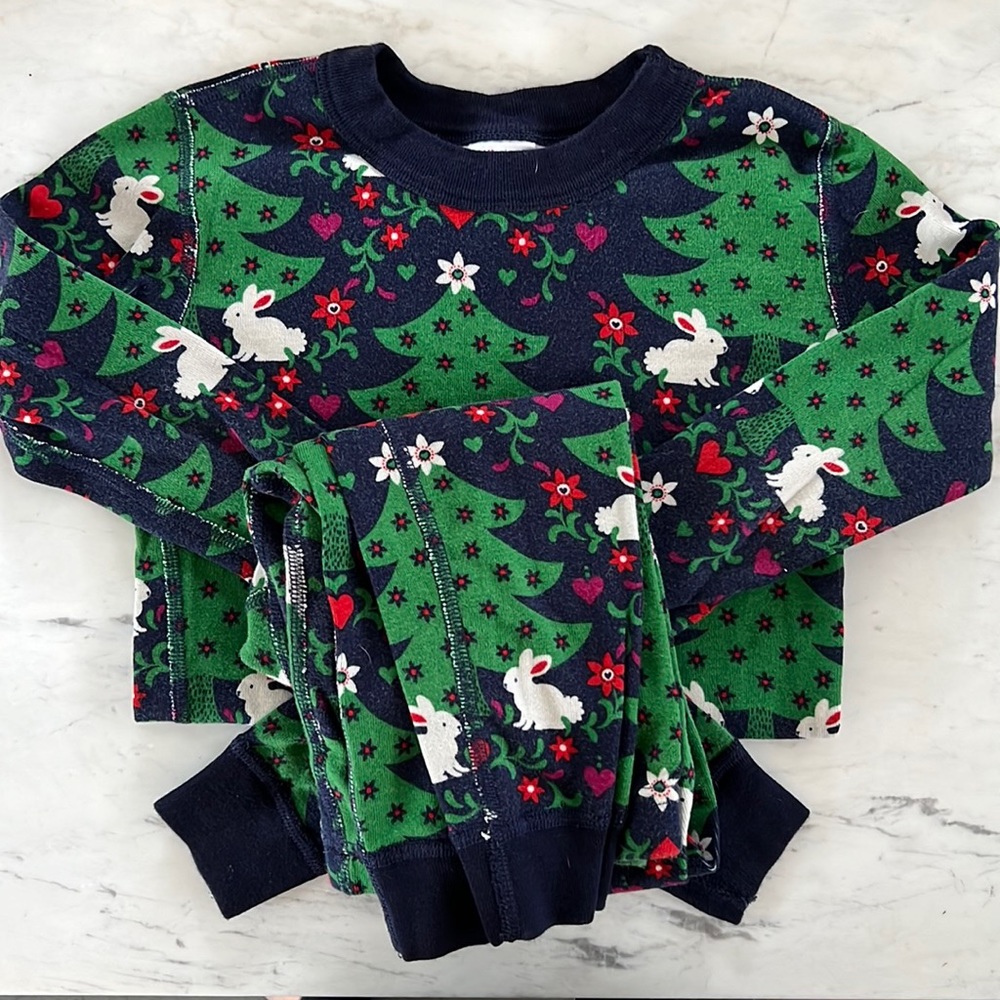 Hanna Anderson bunny and trees long pjs